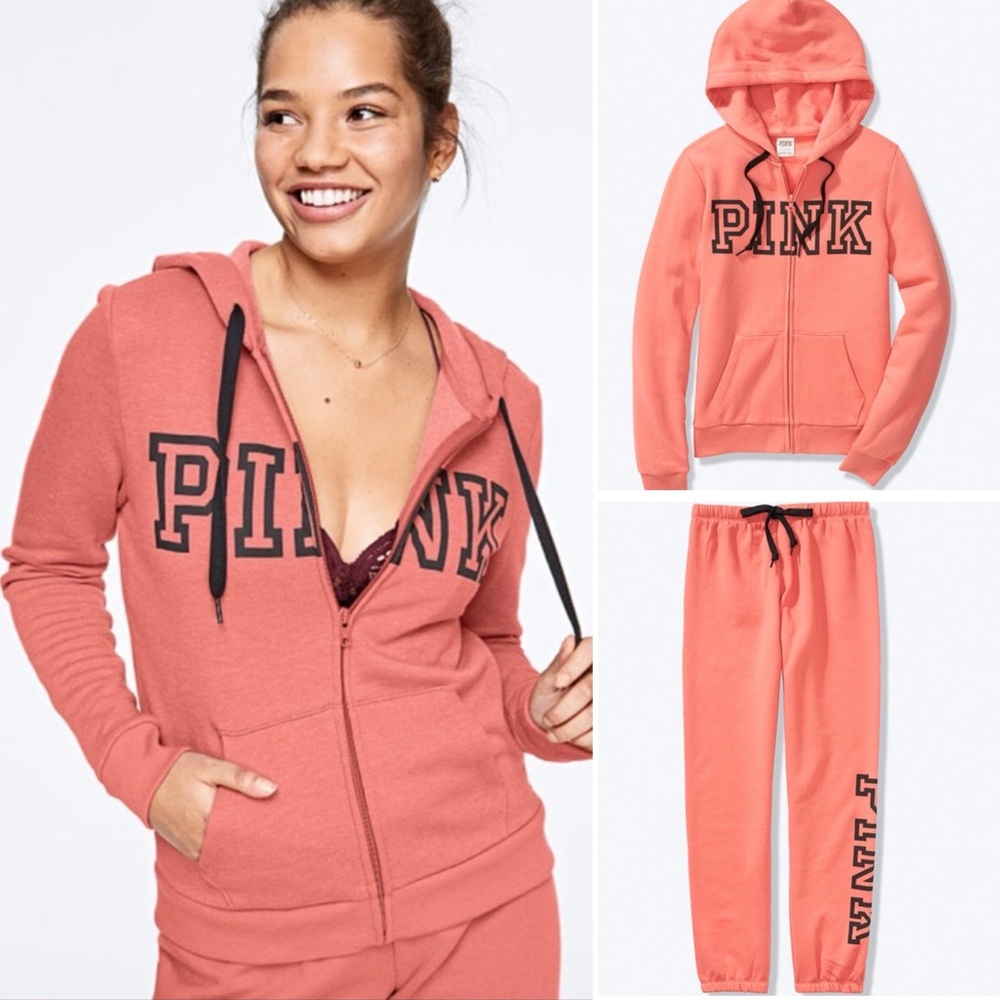 VS PINK HOODIE AND JOGGER OUTFIT SET M L